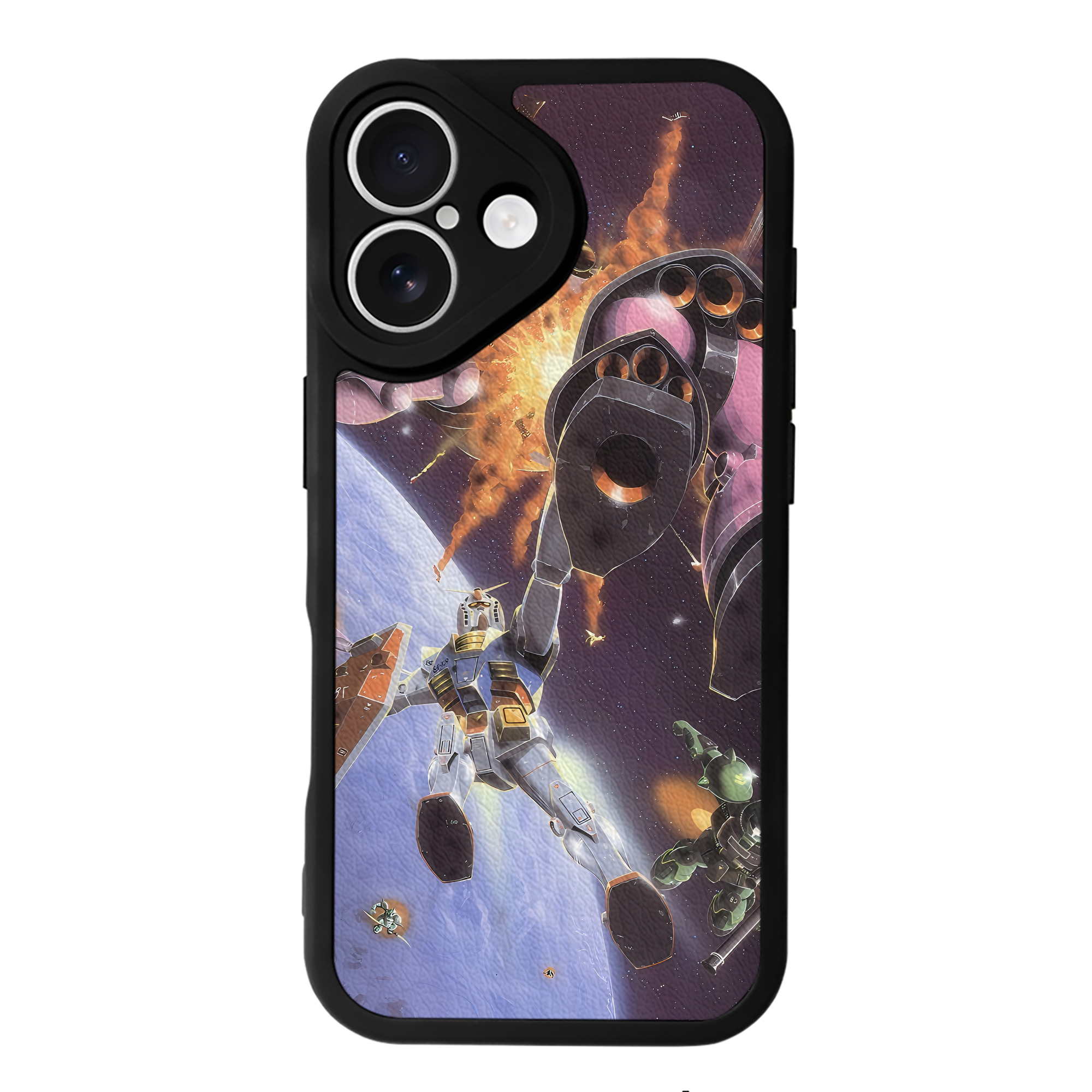 （画像用） 機動戦士ガンダム Mobile Suit Gundam 【iPhone 16シリーズ対応】シリコンスマホケース（レザー調） 材質：シリコン